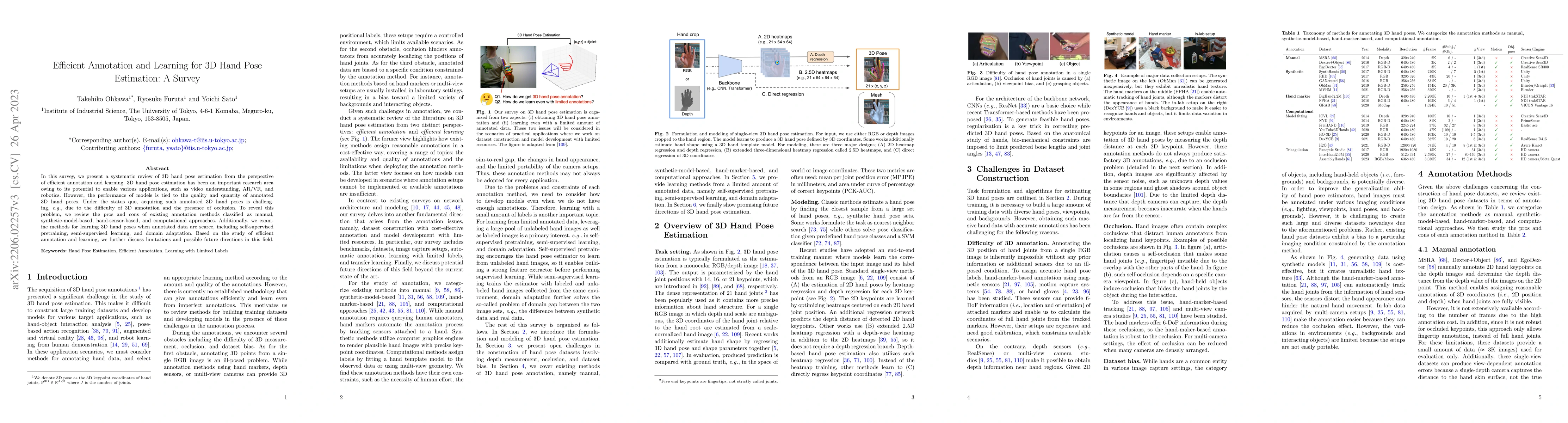 Thumbnail for Efficient Annotation and Learning for 3D Hand Pose Estimation: A Survey