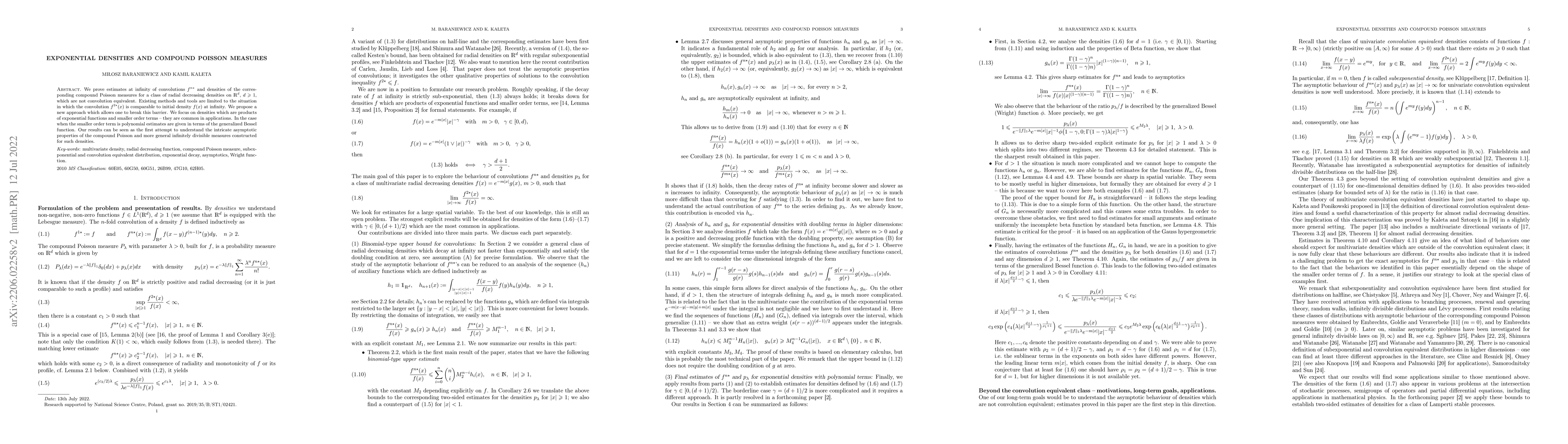 Thumbnail for Exponential densities and compound Poisson measures
