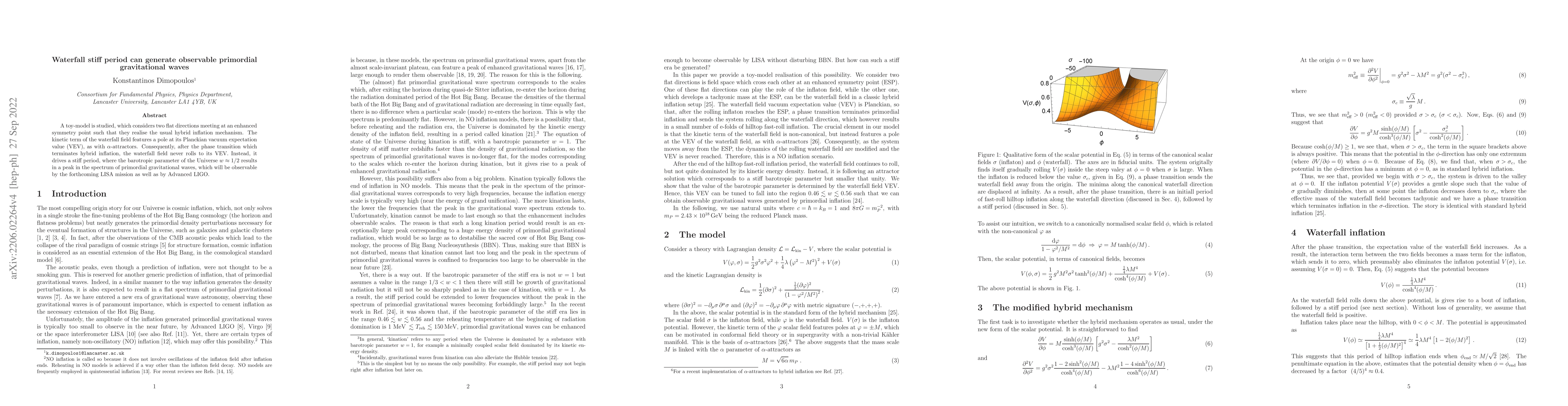 Thumbnail for Waterfall stiff period can generate observable primordial gravitational
  waves