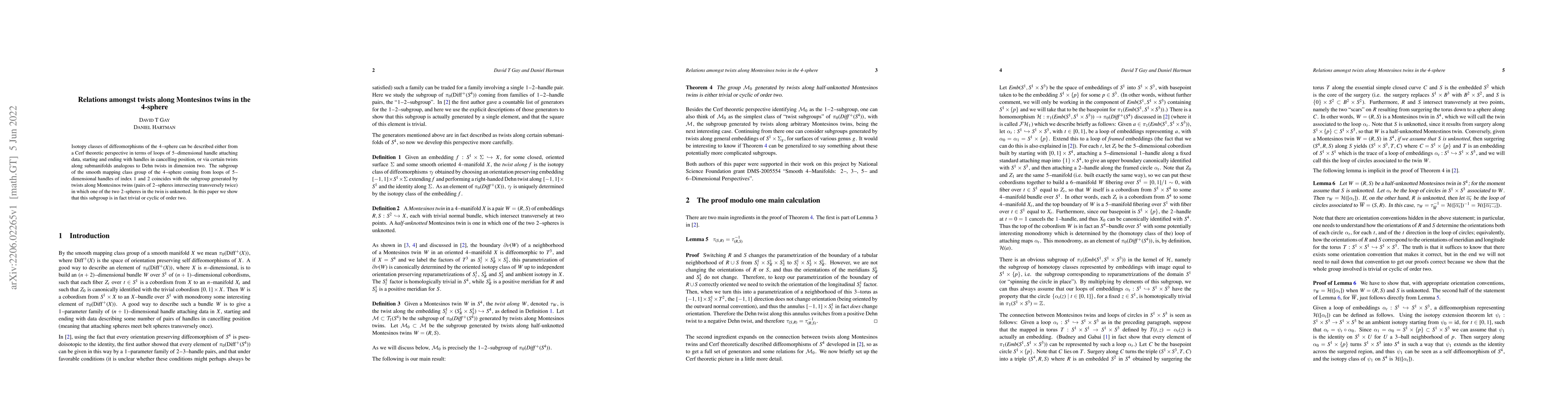 Thumbnail for Relations amongst twists along Montesinos twins in the 4-sphere