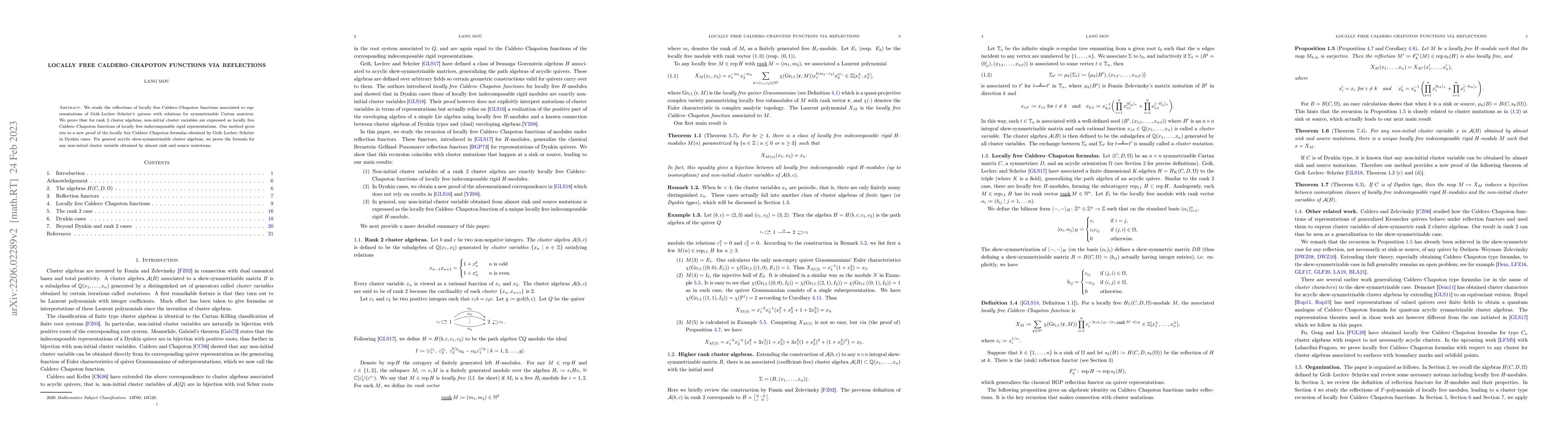 Thumbnail for Locally free Caldero-Chapoton functions via reflections