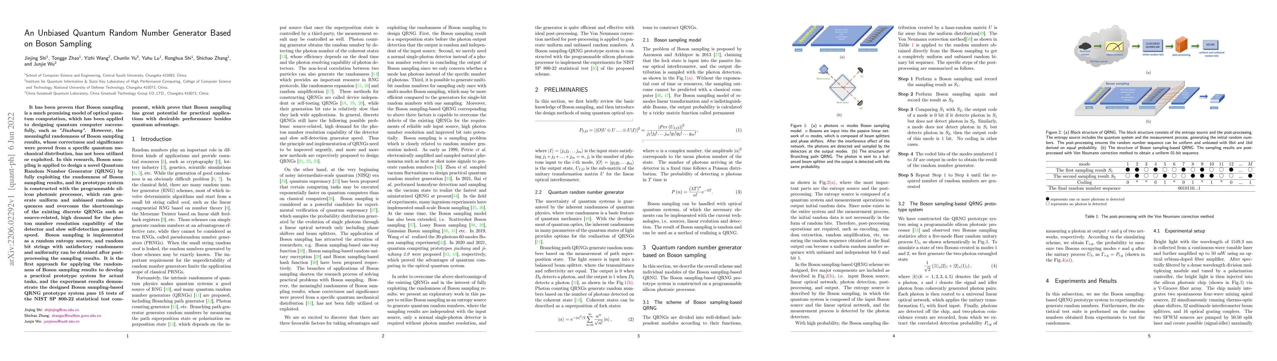 Thumbnail for An Unbiased Quantum Random Number Generator Based on Boson Sampling