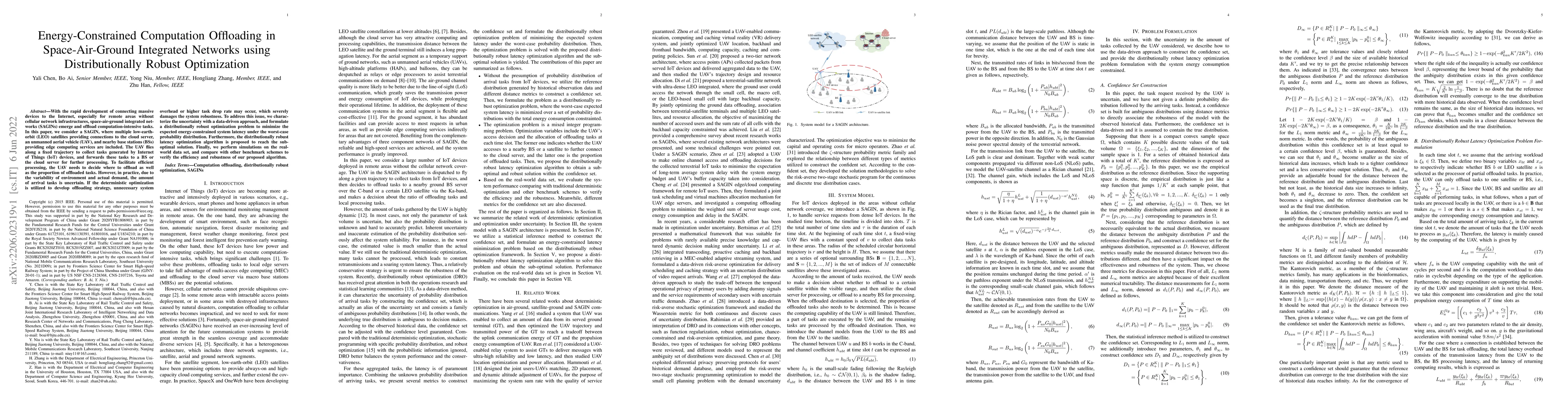 Thumbnail for Energy-Constrained Computation Offloading in Space-Air-Ground Integrated
  Networks using Distributionally Robust Optimization