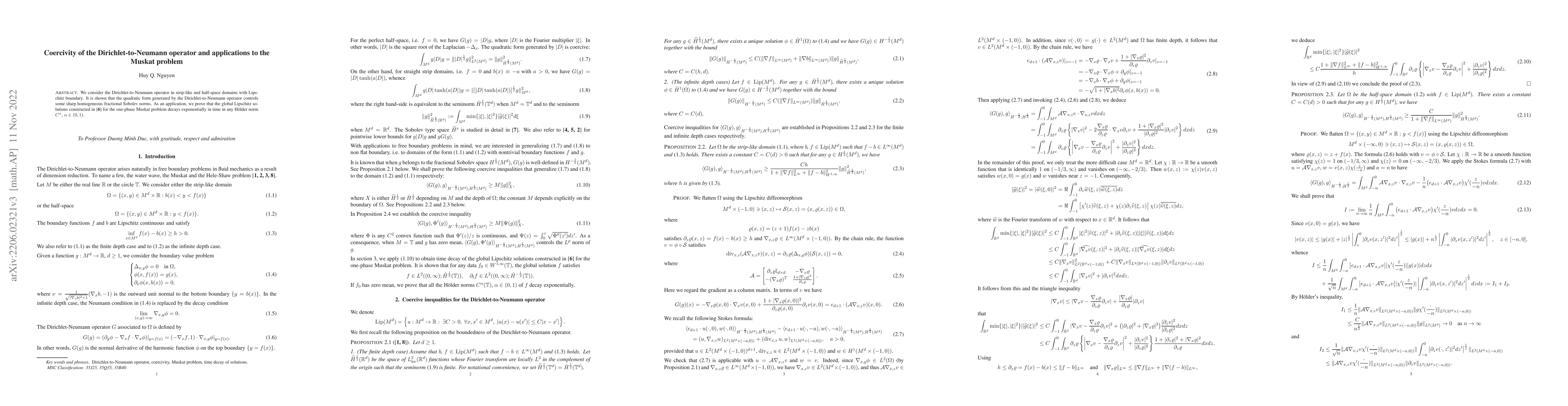 Thumbnail for Coercivity of the Dirichlet-to-Neumann operator and applications to the
  Muskat problem