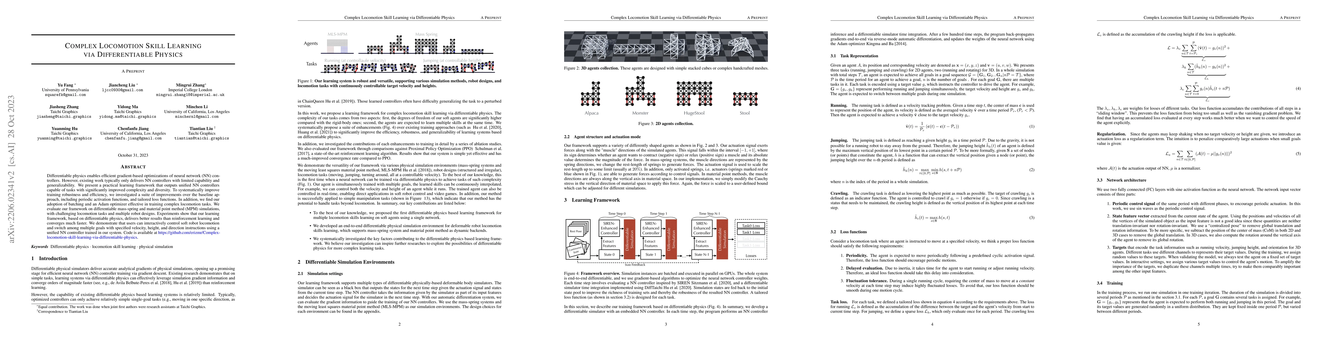 Thumbnail for Complex Locomotion Skill Learning via Differentiable Physics