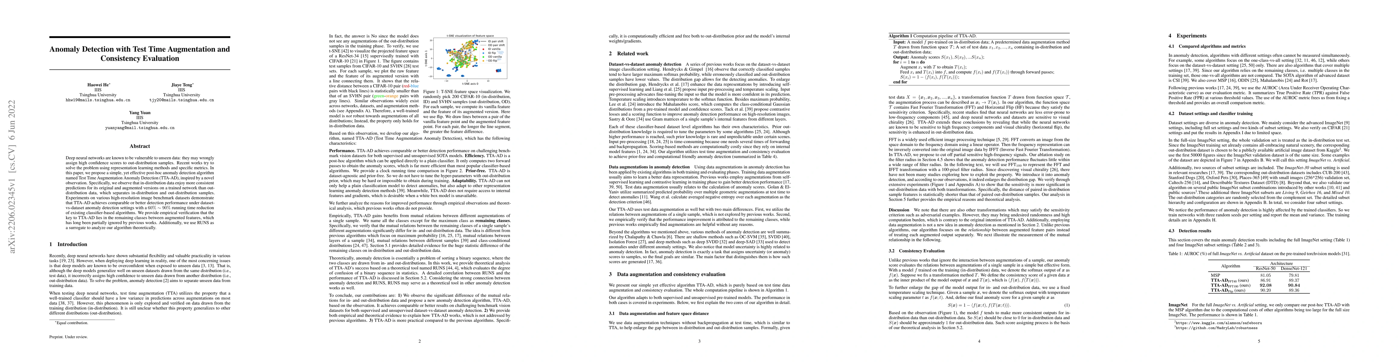 Thumbnail for Anomaly Detection with Test Time Augmentation and Consistency Evaluation