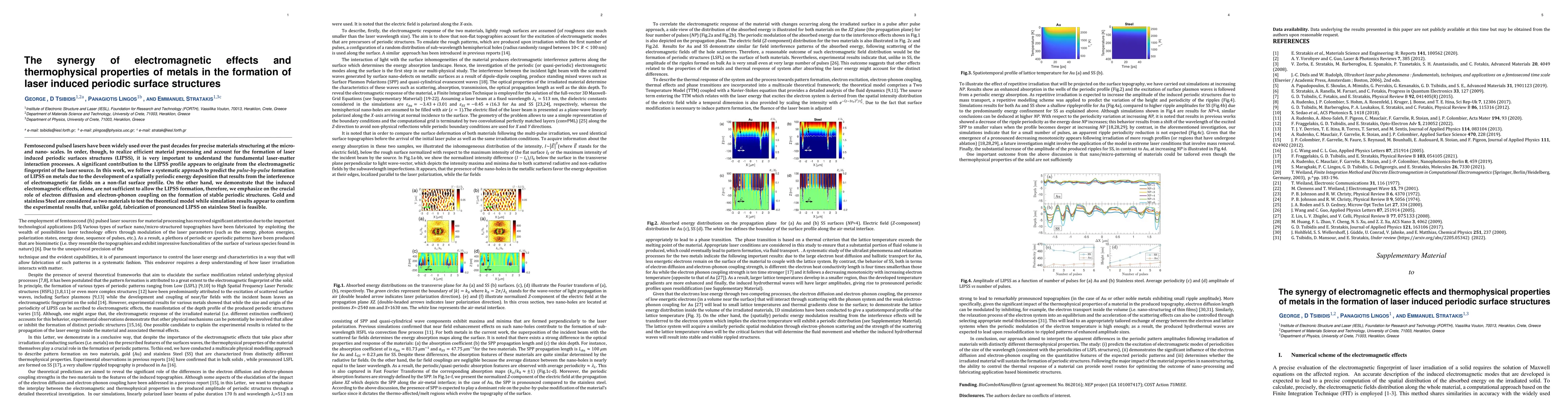 Thumbnail for The synergy of electromagnetic effects and thermophysical properties of
  metals in the formation of laser induced periodic surface structures