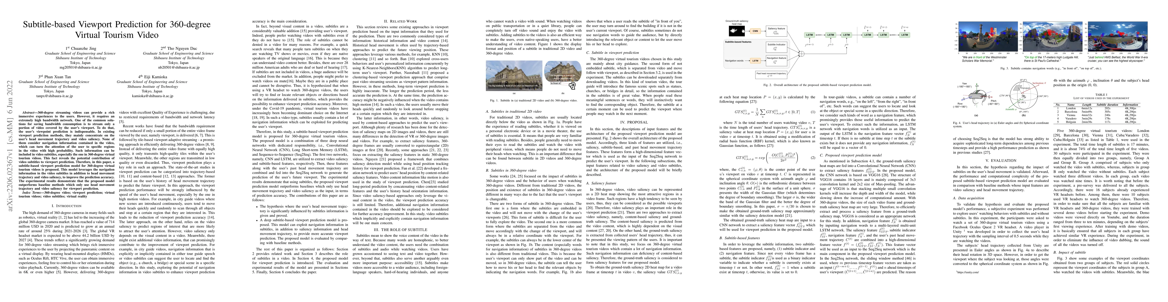 Thumbnail for Subtitle-based Viewport Prediction for 360-degree Virtual Tourism Video