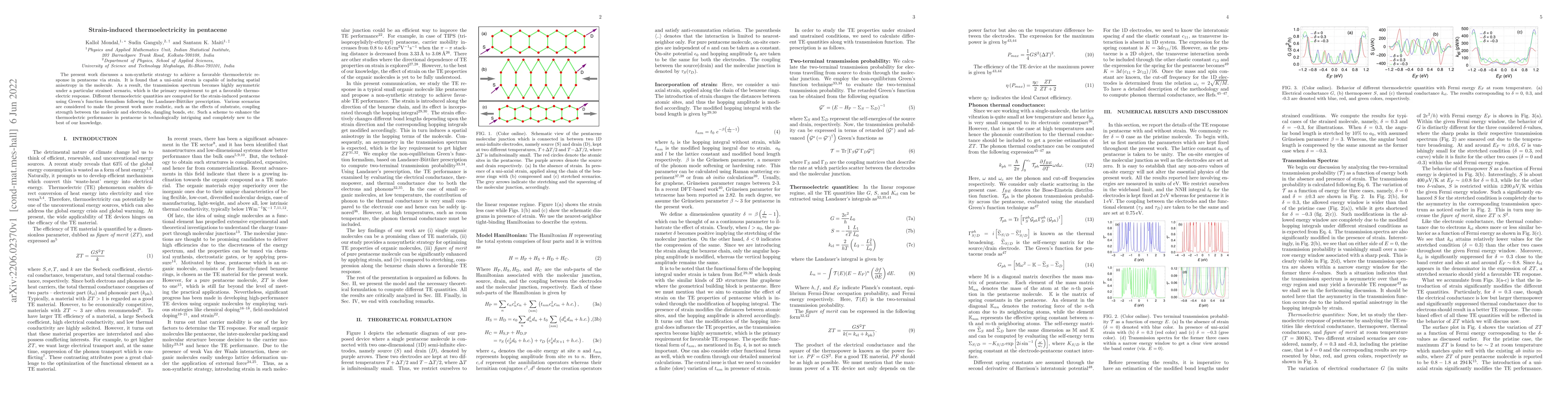 Thumbnail for Strain-induced thermoelectricity in pentacene