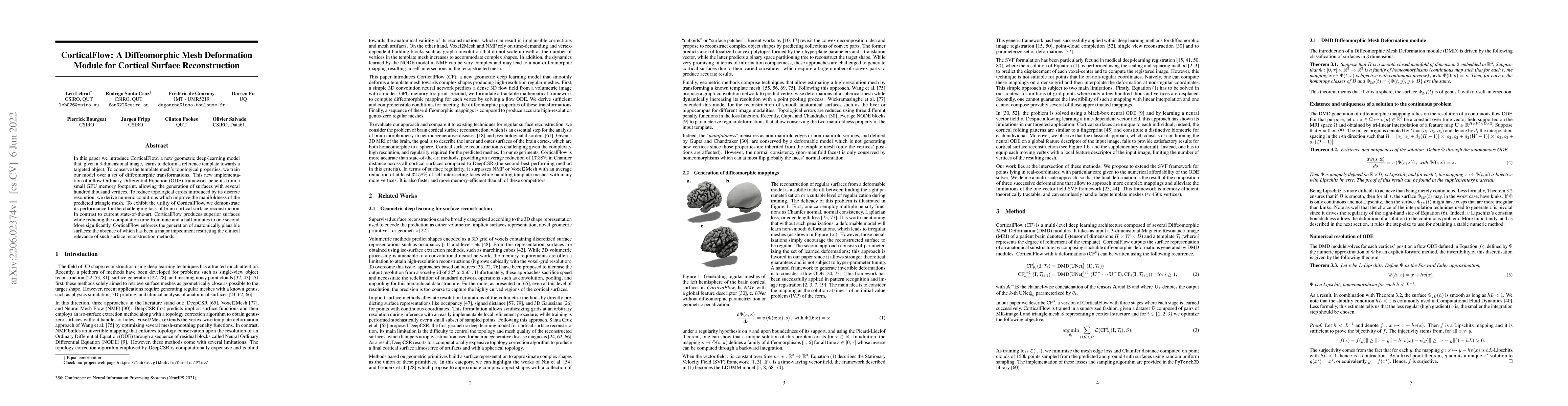 Thumbnail for CorticalFlow: A Diffeomorphic Mesh Deformation Module for Cortical
  Surface Reconstruction