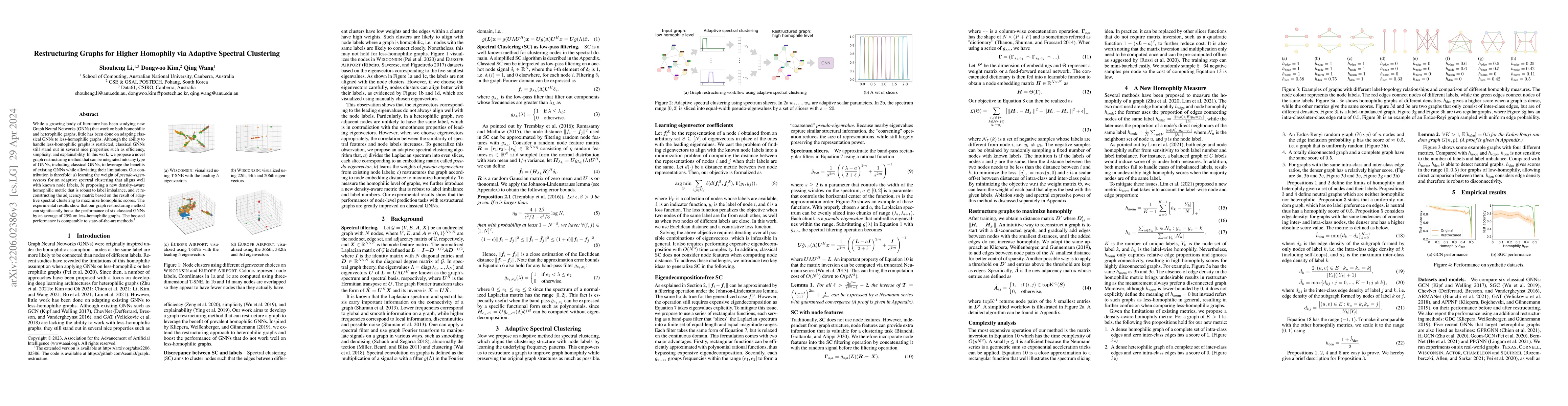 Thumbnail for Restructuring Graph for Higher Homophily via Adaptive Spectral
  Clustering