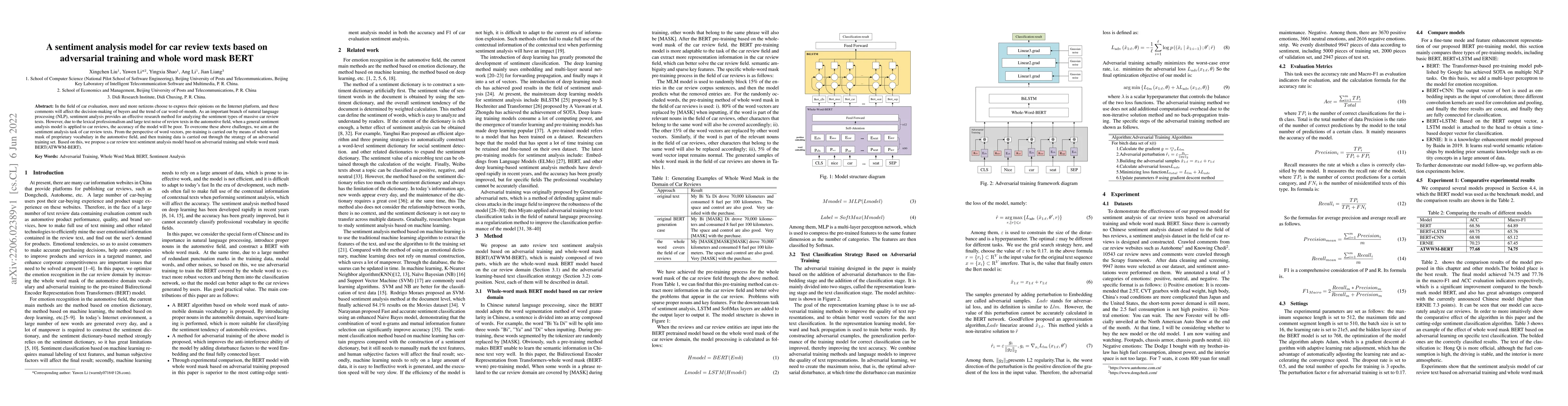 Thumbnail for A sentiment analysis model for car review texts based on adversarial
  training and whole word mask BERT