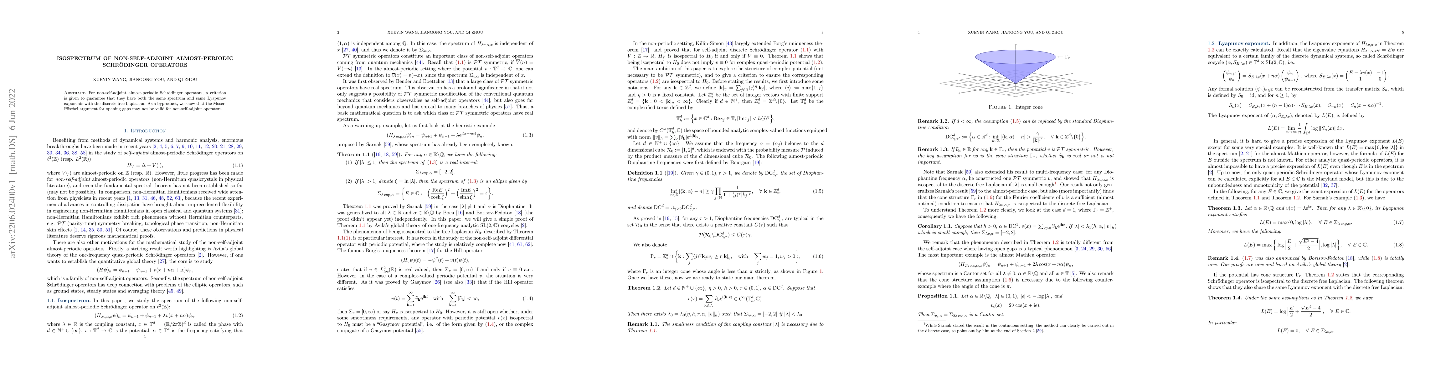 Thumbnail for Isospectrum of non-self-adjoint almost-periodic Schrodinger operators