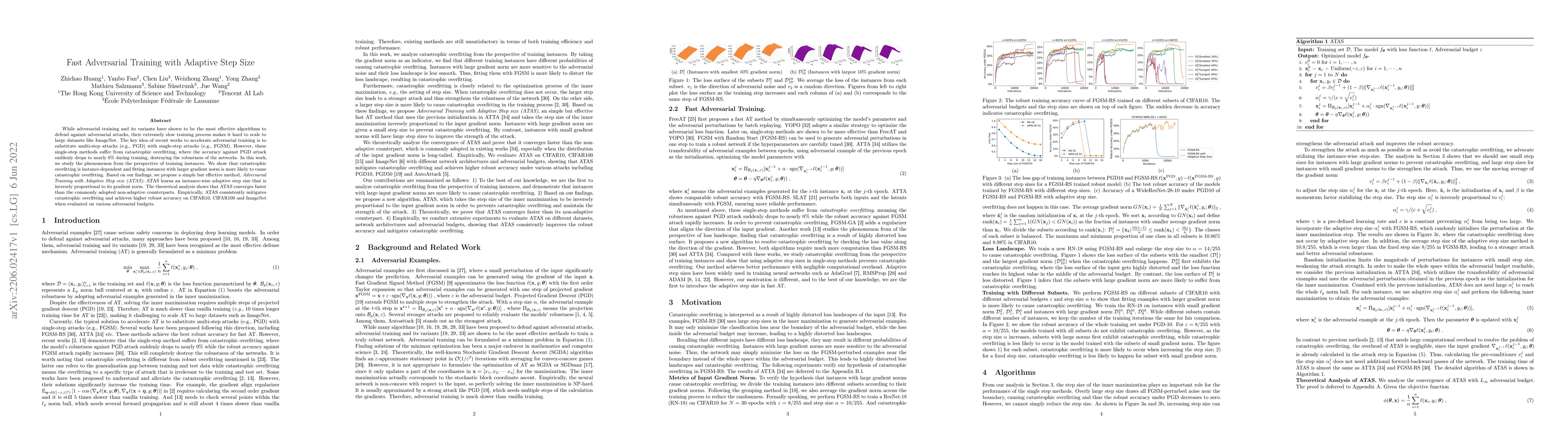 Thumbnail for Fast Adversarial Training with Adaptive Step Size