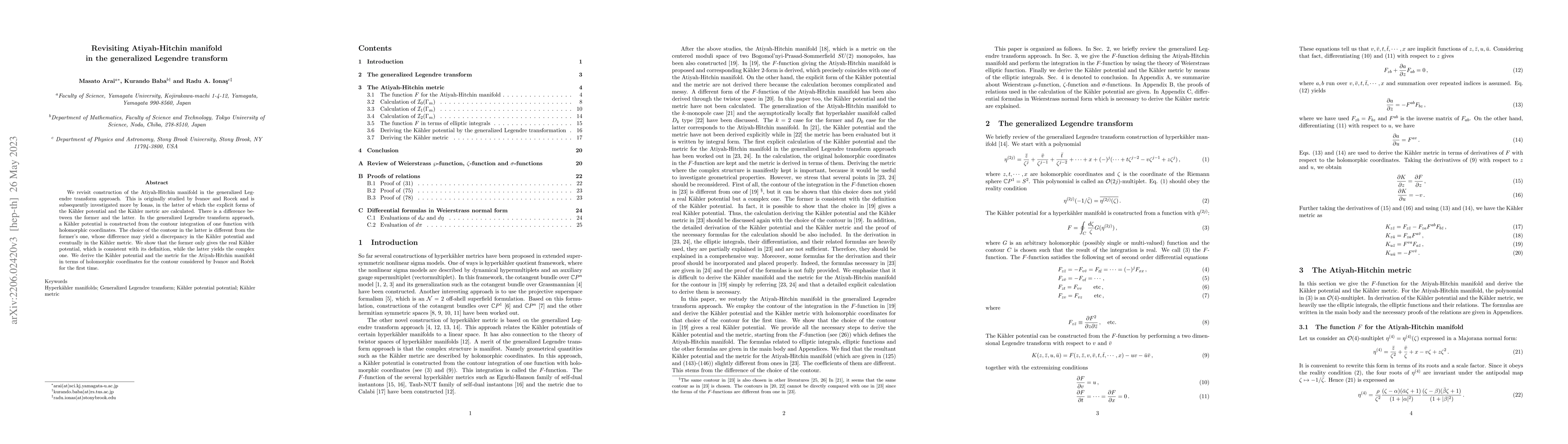 Thumbnail for Revisiting Atiyah-Hitchin manifold in the generalized Legendre transform