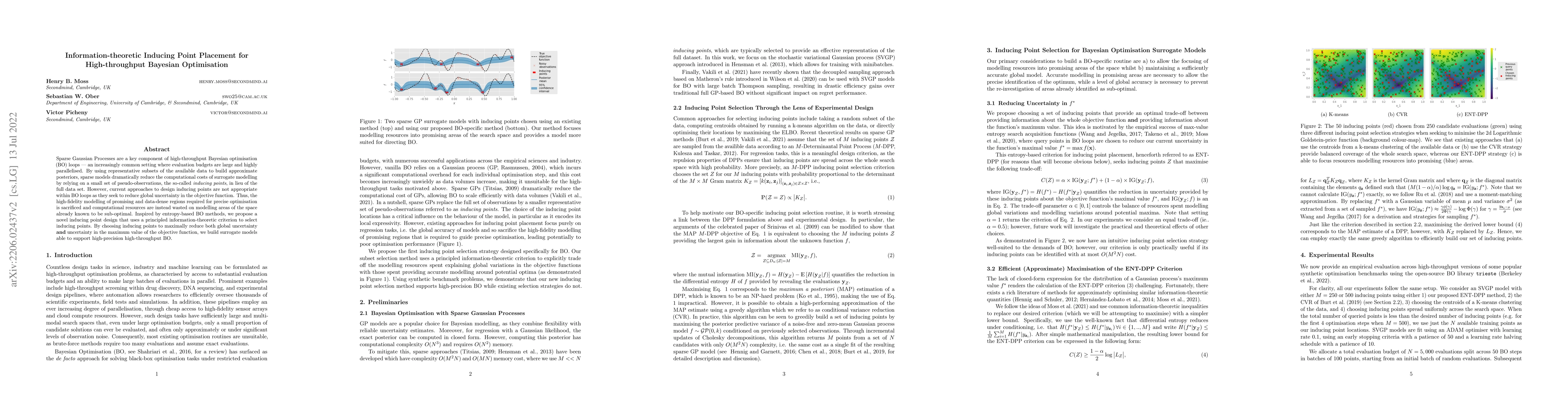 Thumbnail for Information-theoretic Inducing Point Placement for High-throughput
  Bayesian Optimisation