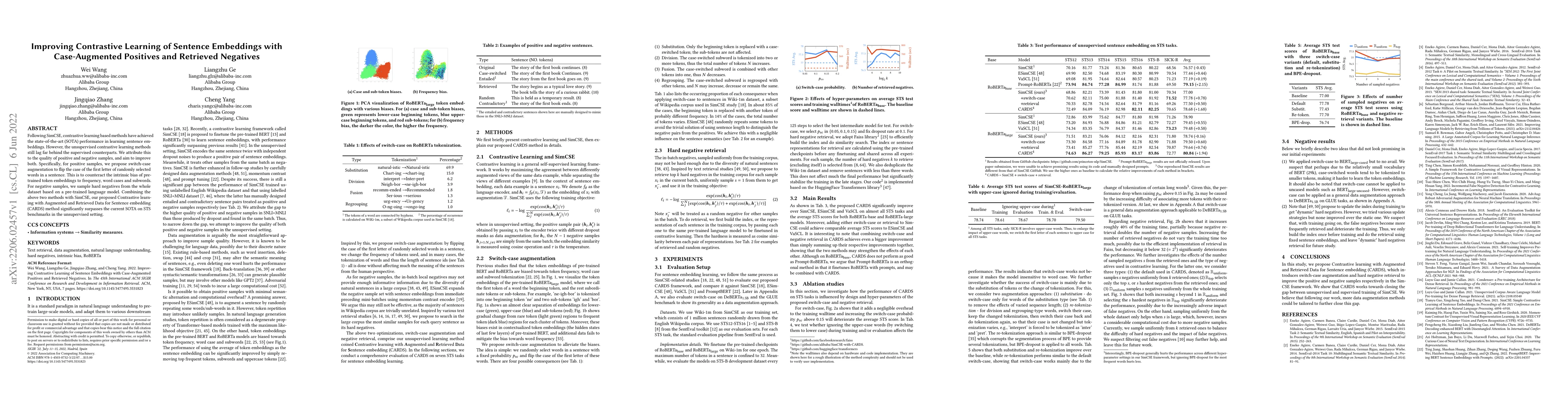 Thumbnail for Improving Contrastive Learning of Sentence Embeddings with
  Case-Augmented Positives and Retrieved Negatives
