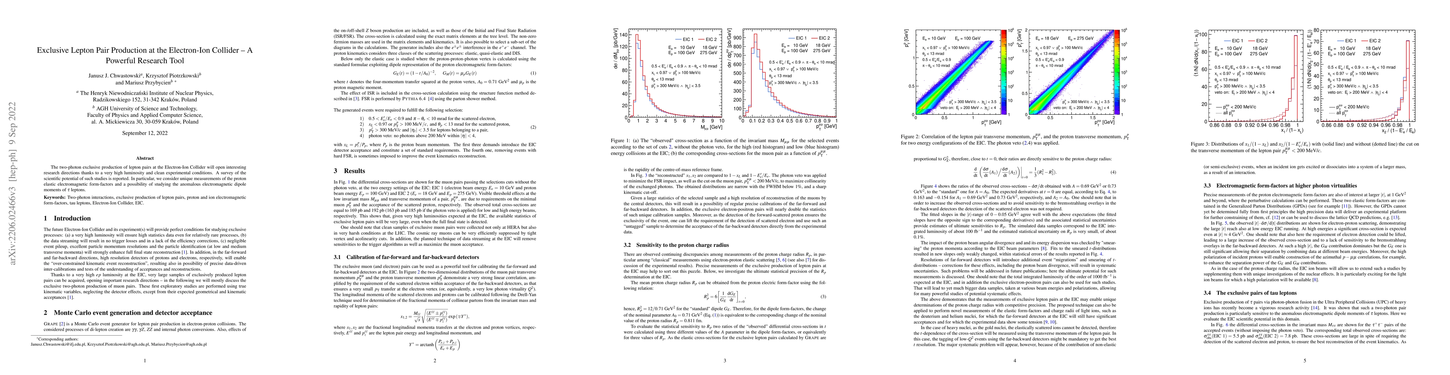 Thumbnail for Exclusive Lepton Pair Production at the Electron-Ion Collider -- A
  Powerful Research Tool