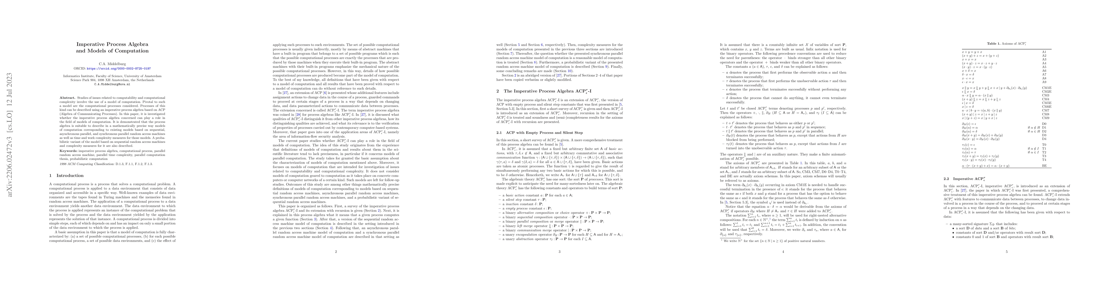 Thumbnail for Imperative process algebra and models of computation