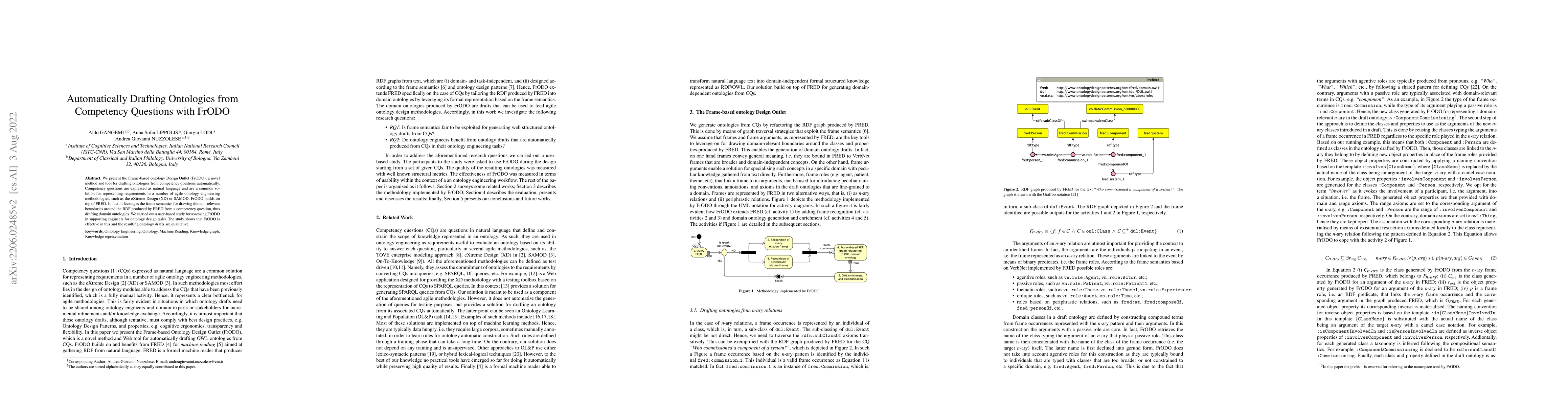 Thumbnail for Automatically Drafting Ontologies from Competency Questions with FrODO