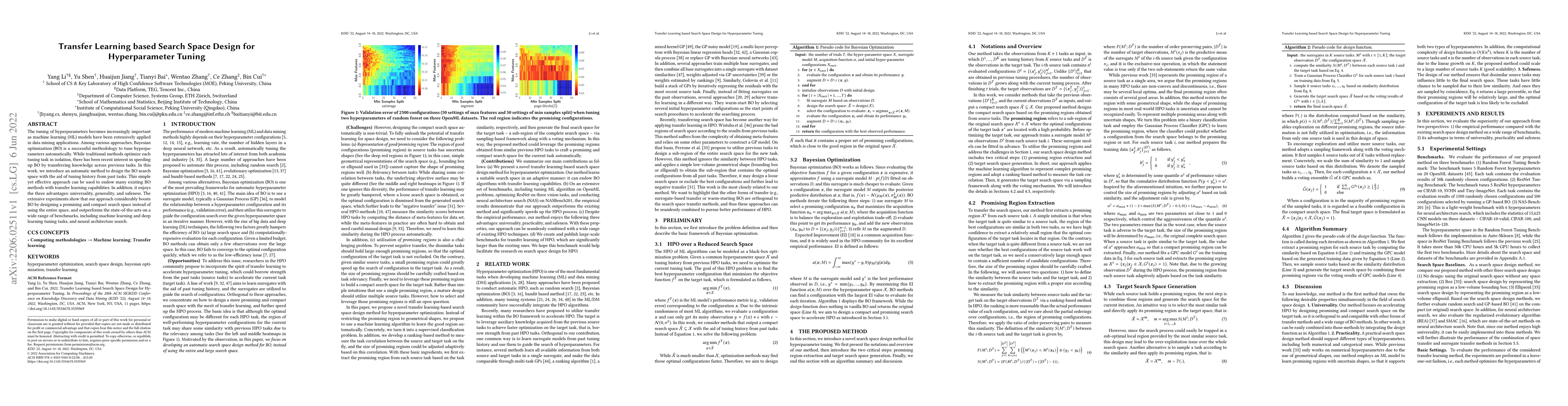 Thumbnail for Transfer Learning based Search Space Design for Hyperparameter Tuning
