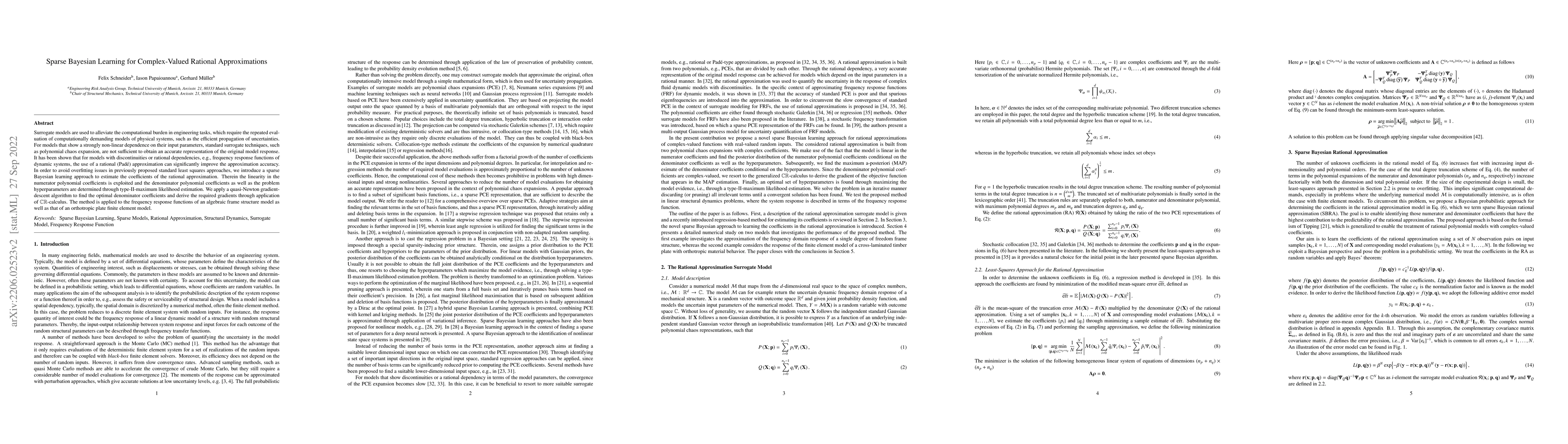 Thumbnail for Sparse Bayesian Learning for Complex-Valued Rational Approximations