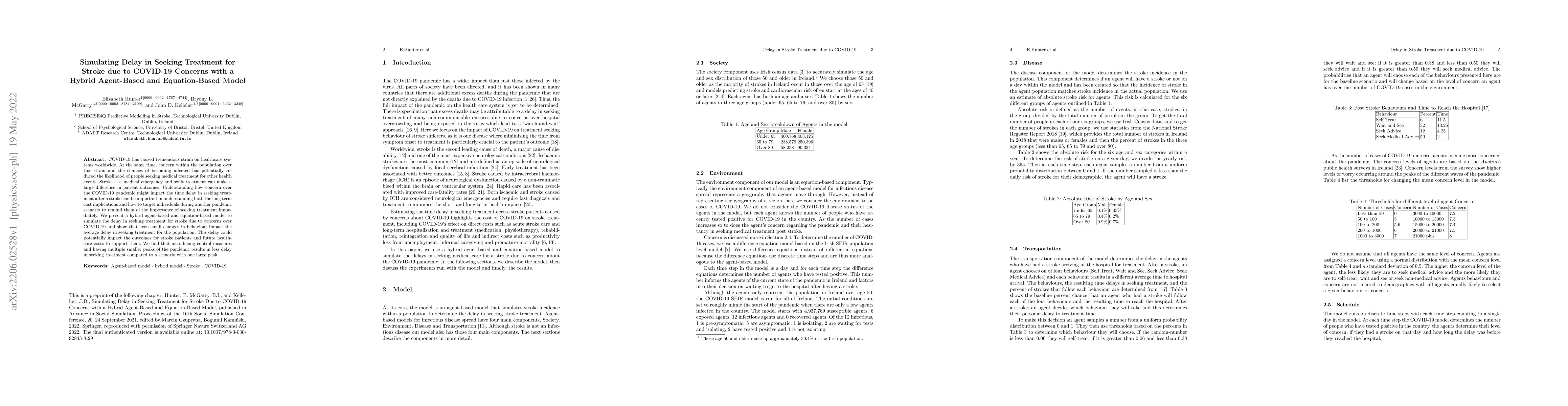 Thumbnail for Simulating Delay in Seeking Treatment for Stroke due to COVID-19
  Concerns with a Hybrid Agent-Based and Equation-Based Model