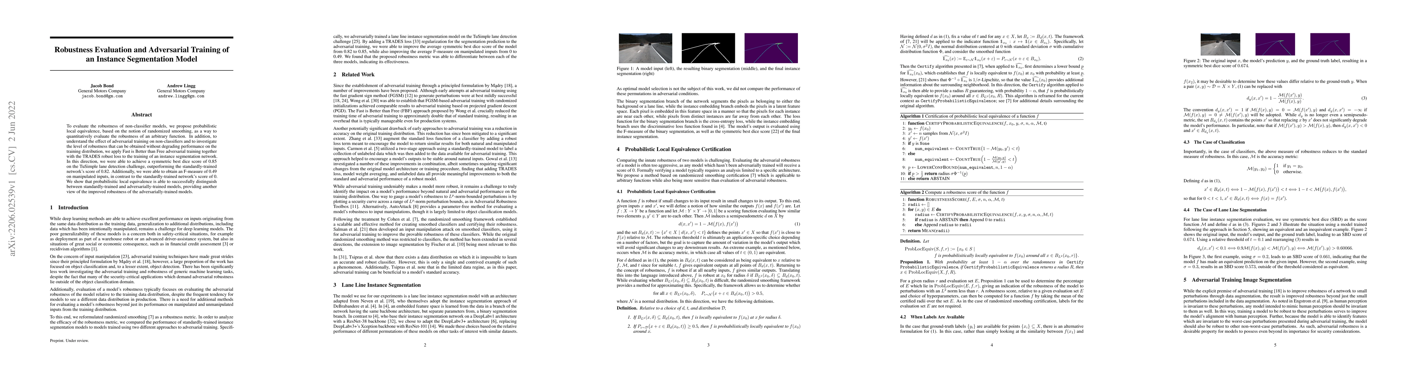 Thumbnail for Robustness Evaluation and Adversarial Training of an Instance
  Segmentation Model
