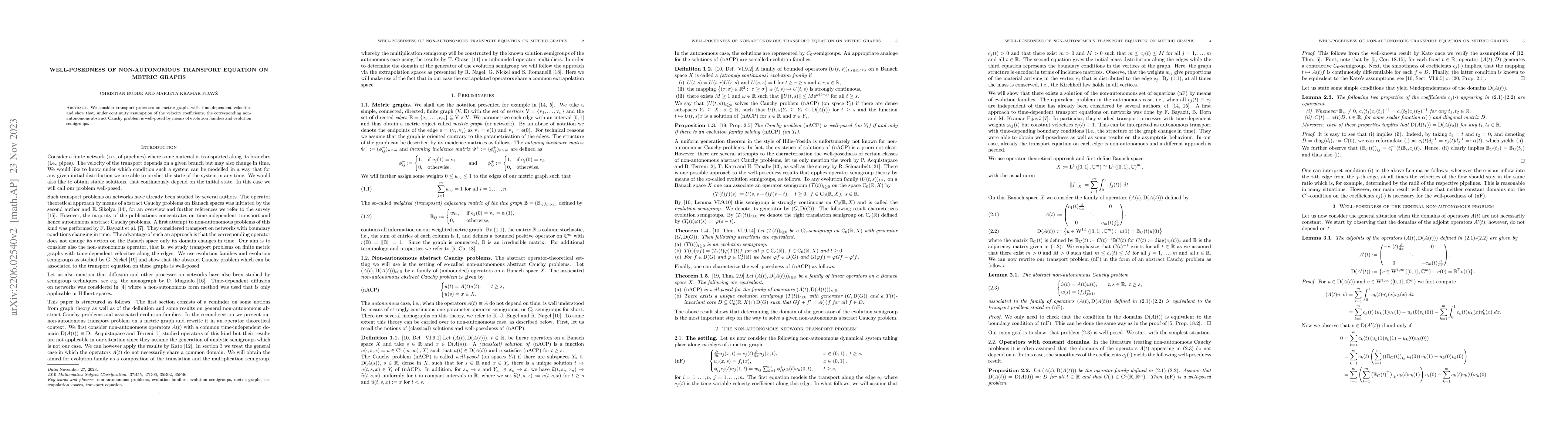 Thumbnail for Well-posedness of non-autonomous transport equation on metric graphs