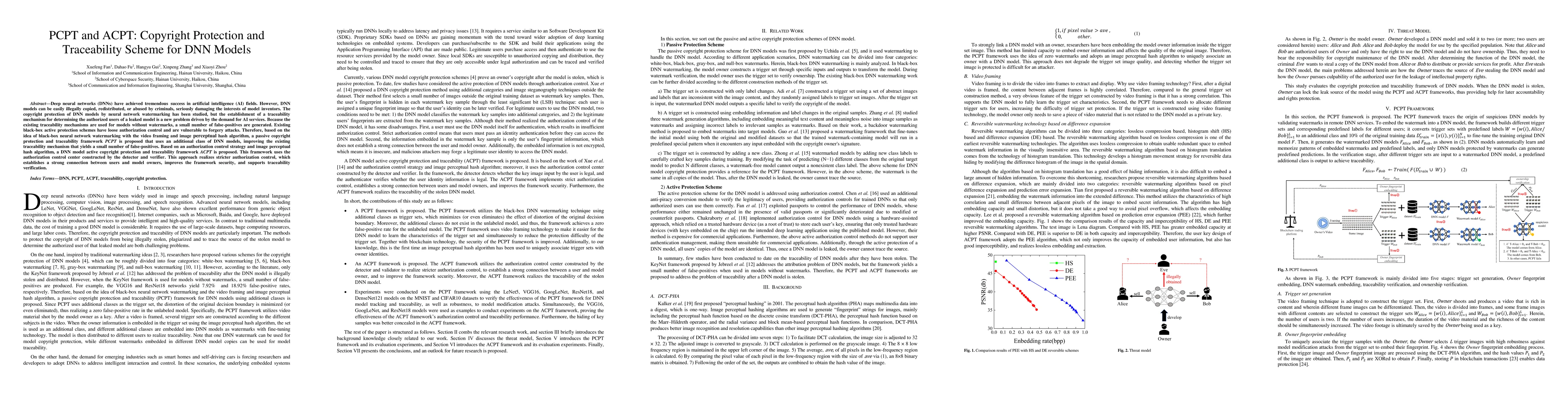 Thumbnail for PCPT and ACPT: Copyright Protection and Traceability Scheme for DNN
  Models