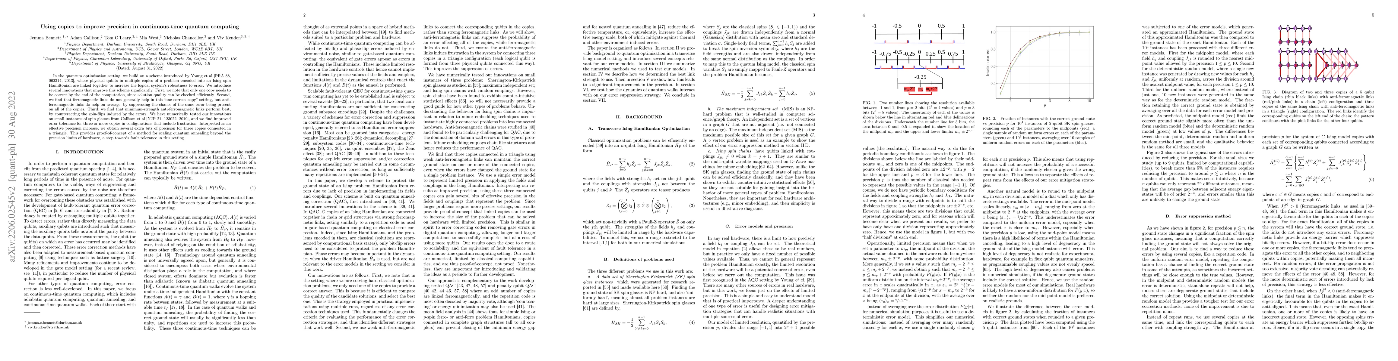 Thumbnail for Using copies to improve precision in continuous-time quantum computing