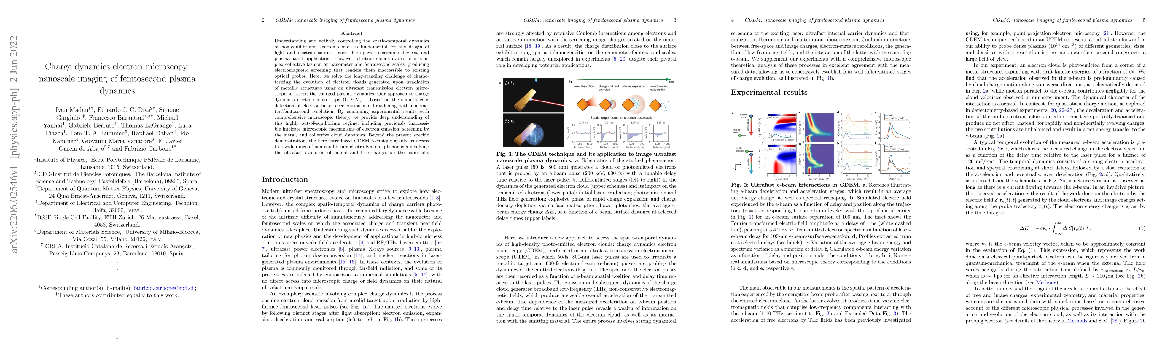 Thumbnail for Charge dynamics electron microscopy: nanoscale imaging of femtosecond
  plasma dynamics