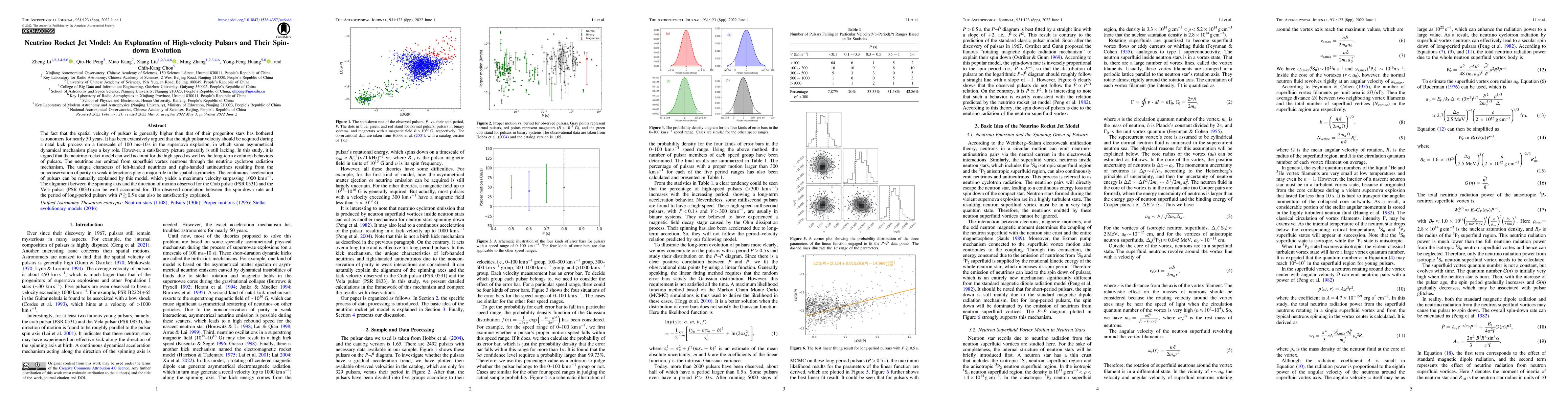 Thumbnail for Neutrino Rocket Jet Model: An Explanation of High-velocity Pulsars and
  their Spin-down Evolution