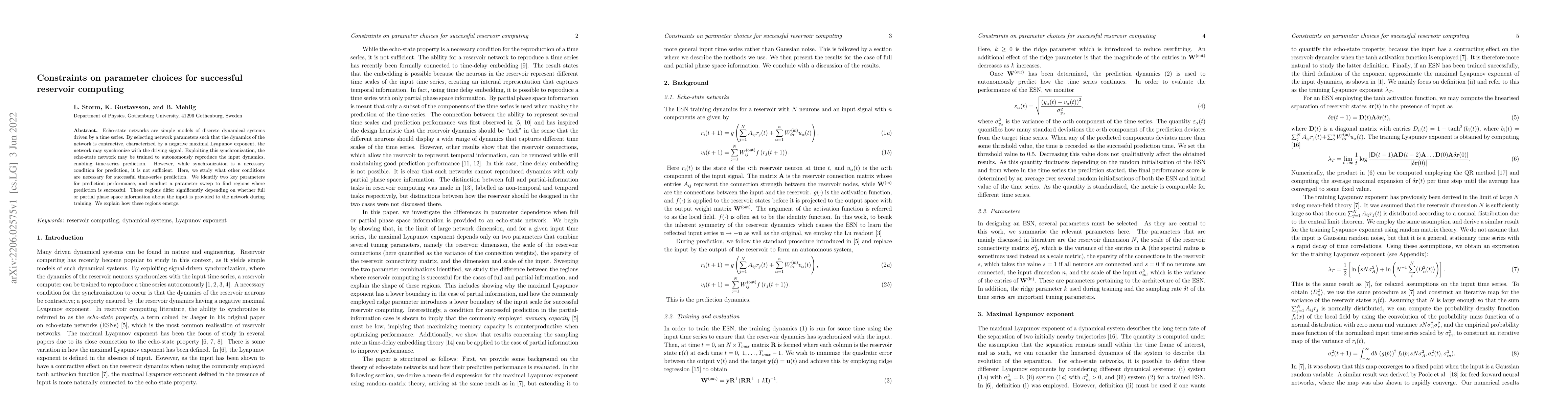 Thumbnail for Constraints on parameter choices for successful reservoir computing