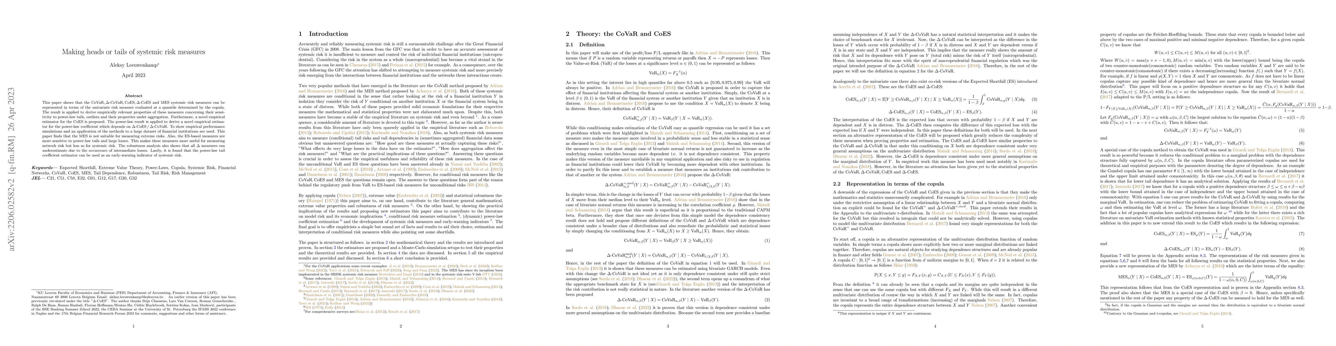 Thumbnail for Making heads or tails of systemic risk measures