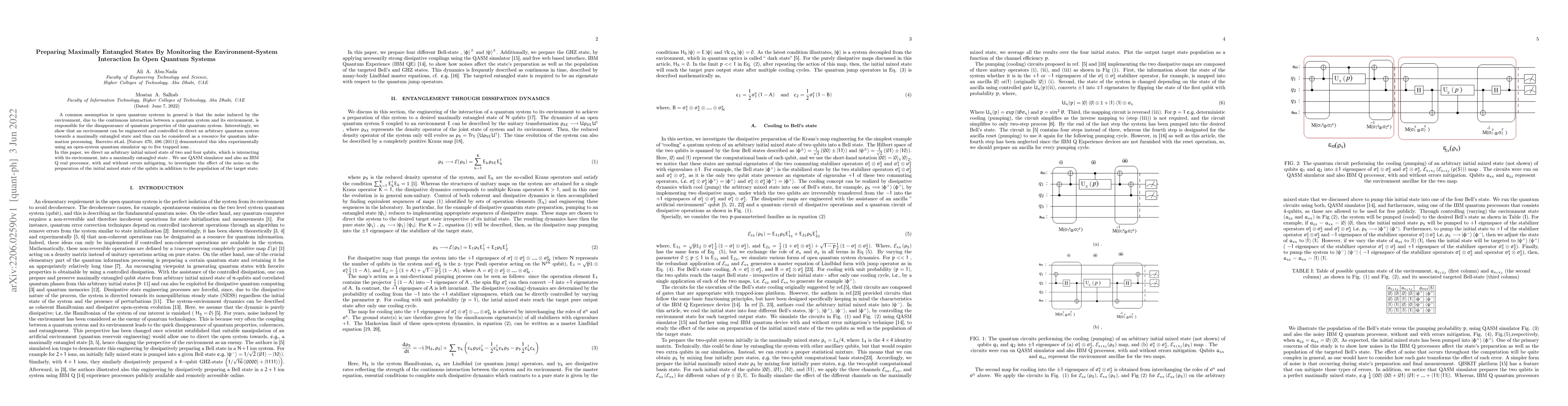 Thumbnail for Preparing Maximally Entangled States By Monitoring the
  Environment-System Interaction In Open Quantum Systems
