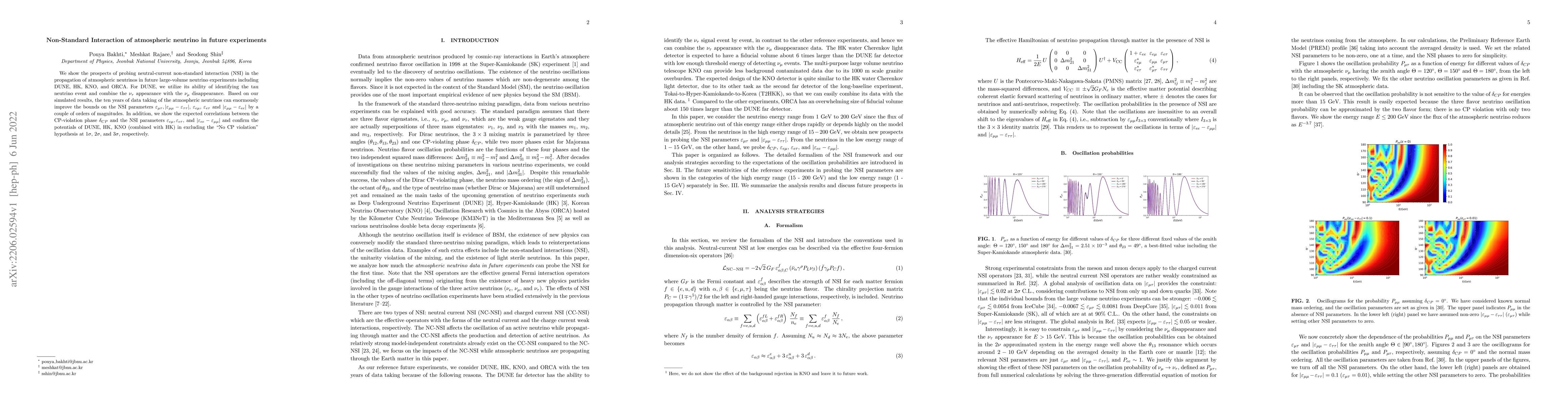 Thumbnail for Non-Standard Interaction of atmospheric neutrino in future experiments