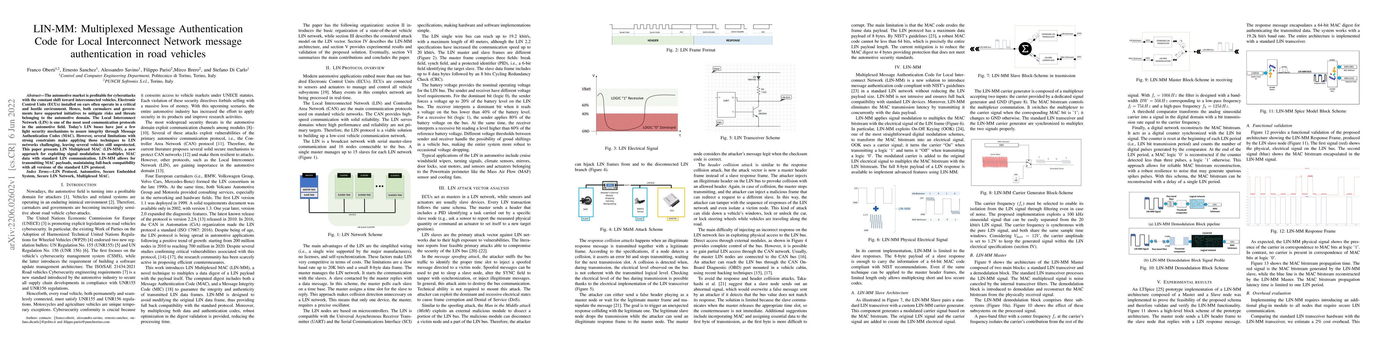 Thumbnail for LIN-MM: Multiplexed Message Authentication Code for Local Interconnect
  Network message authentication in road vehicles