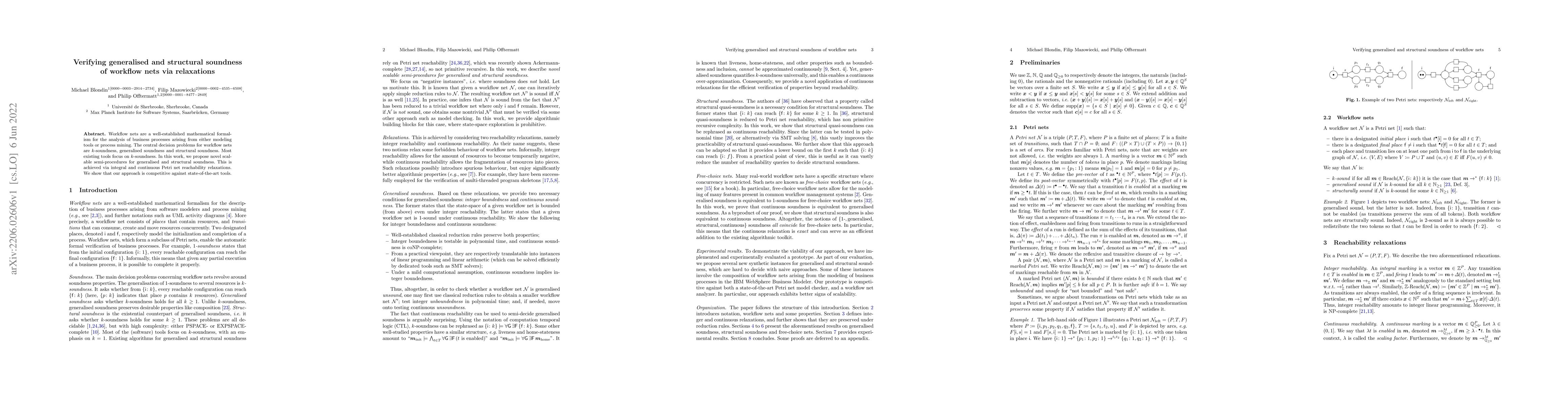 Thumbnail for Verifying generalised and structural soundness of workflow nets via
  relaxations
