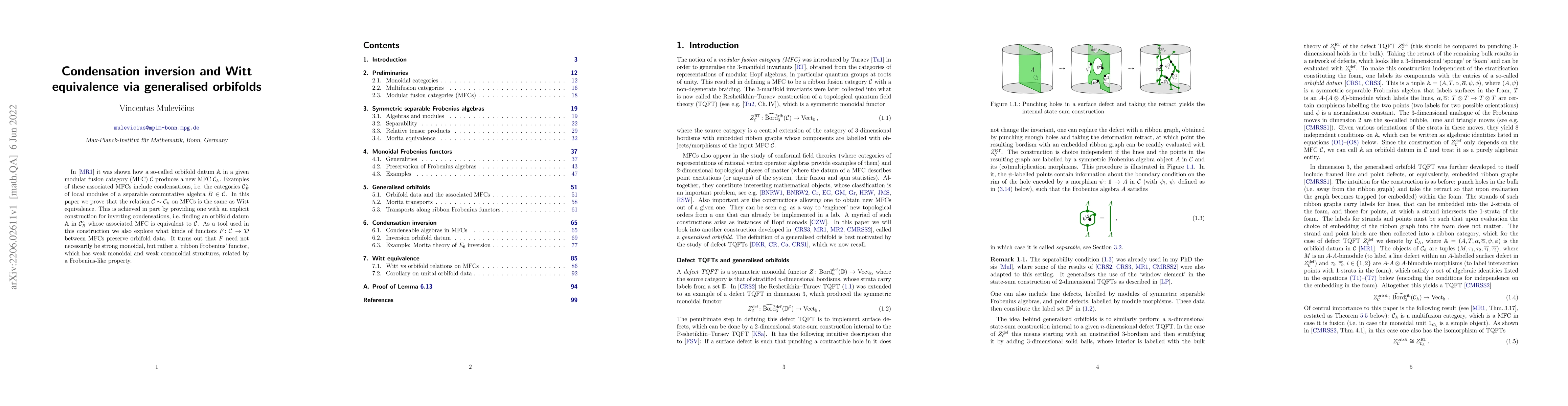 Thumbnail for Condensation inversion and Witt equivalence via generalised orbifolds
