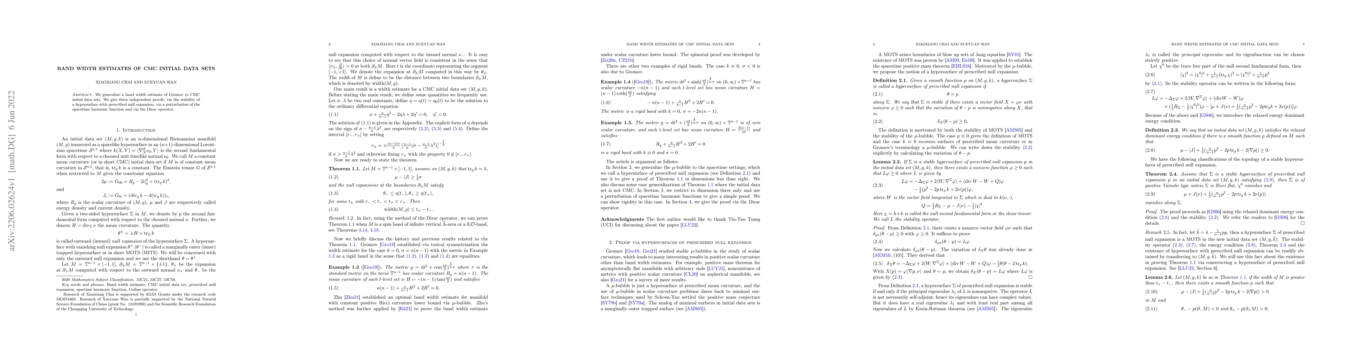 Thumbnail for Band width estimates of CMC initial data sets