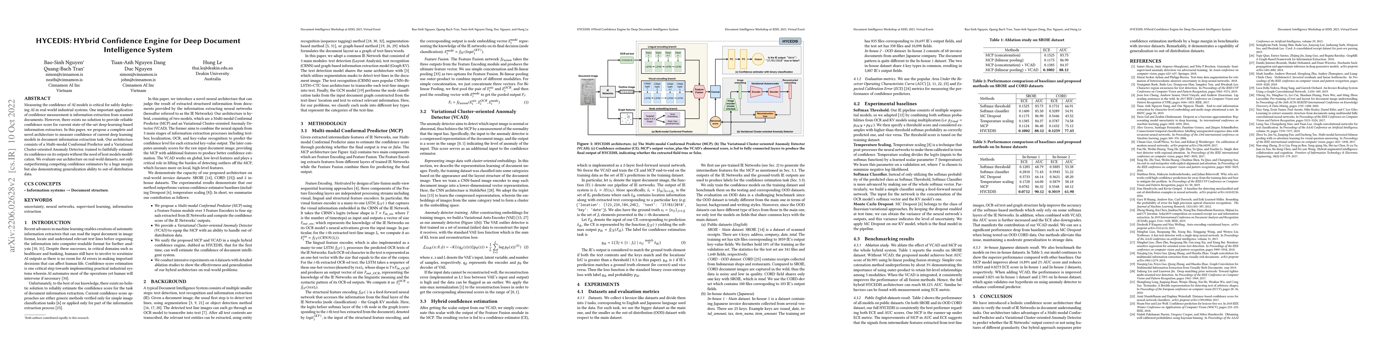 Thumbnail for HYCEDIS: HYbrid Confidence Engine for Deep Document Intelligence System