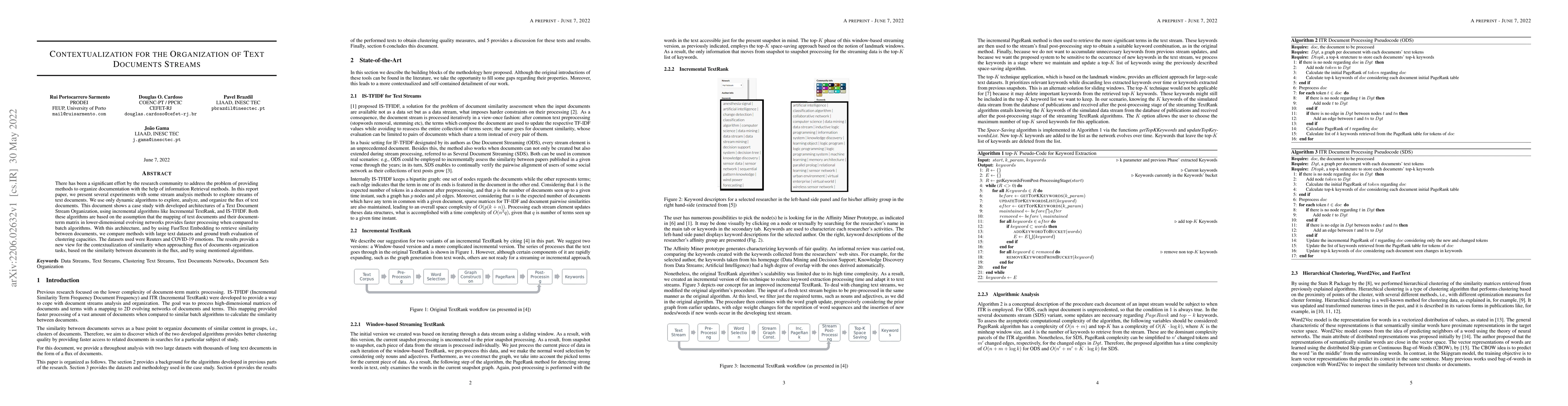 Thumbnail for Contextualization for the Organization of Text Documents Streams