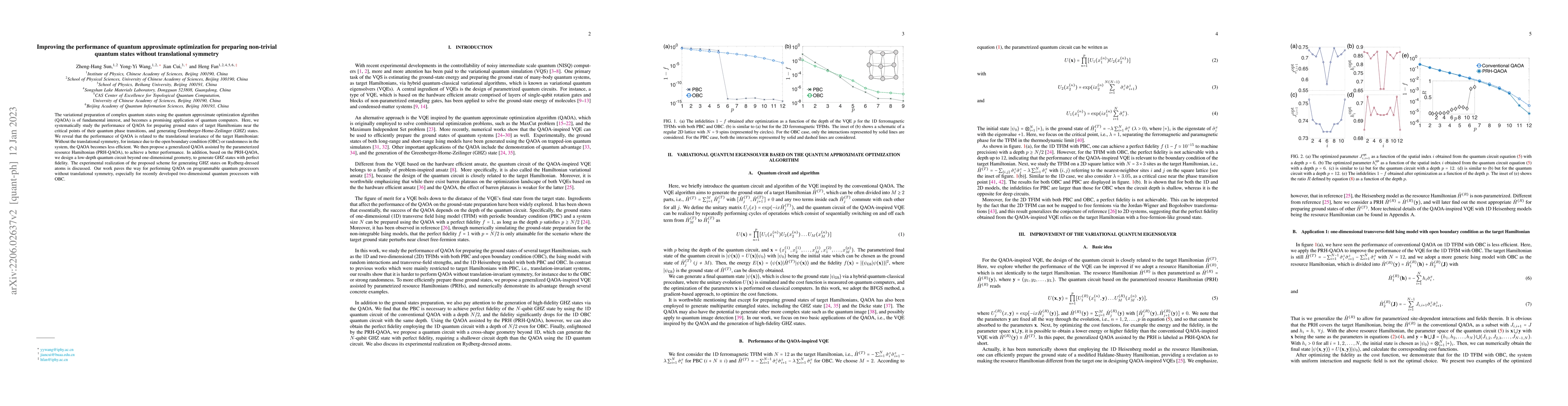 Thumbnail for Improving the performance of quantum approximate optimization for
  preparing non-trivial quantum states without translational symmetry