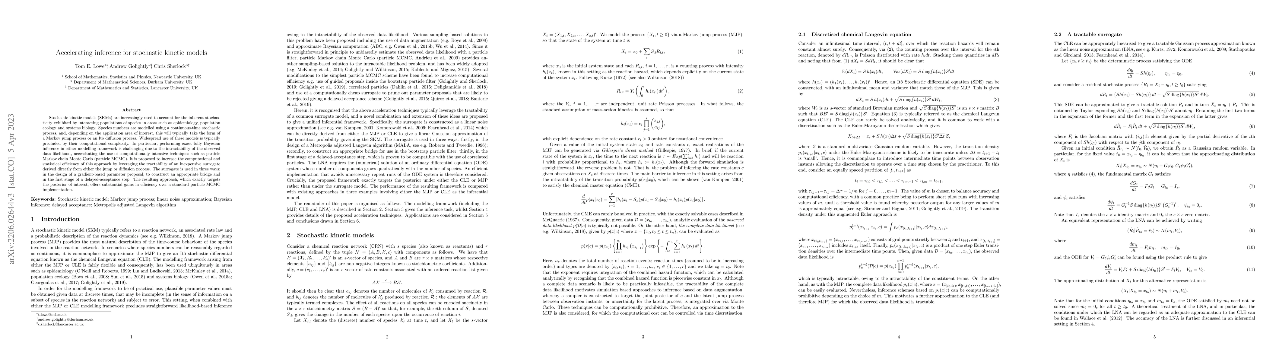 Thumbnail for Accelerating inference for stochastic kinetic models