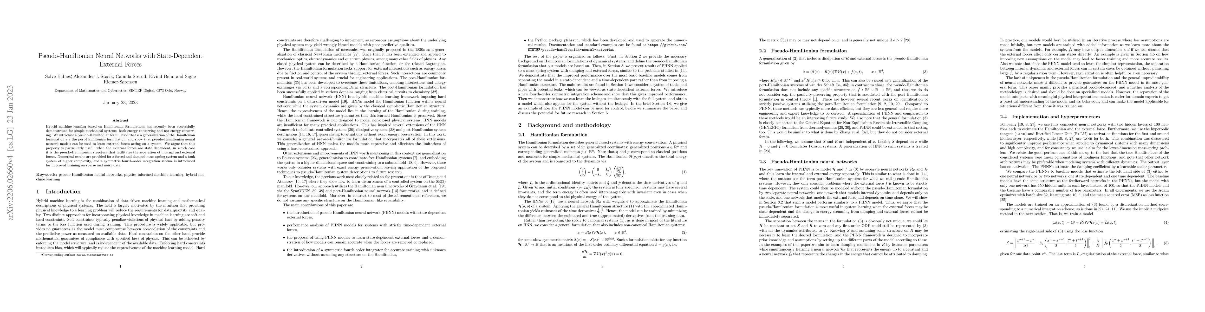 Thumbnail for Pseudo-Hamiltonian Neural Networks with State-Dependent External Forces