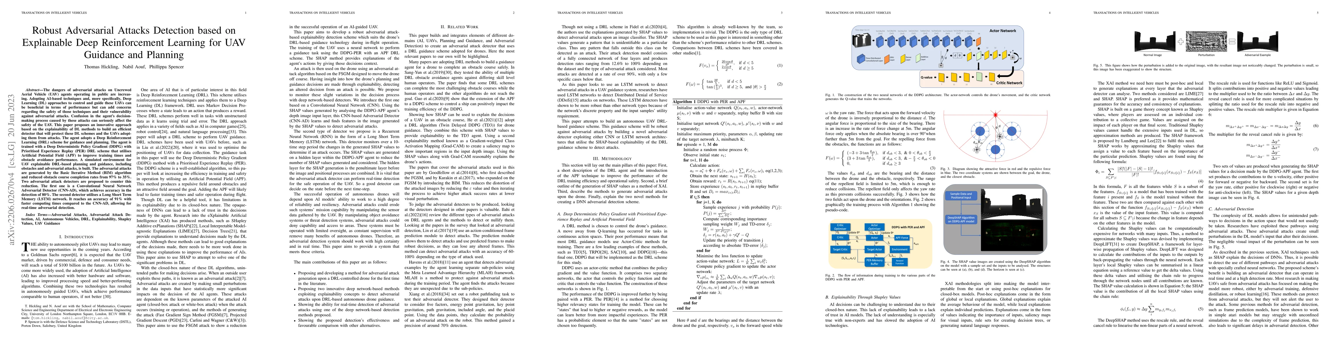 Thumbnail for Robust Adversarial Attacks Detection based on Explainable Deep
  Reinforcement Learning For UAV Guidance and Planning