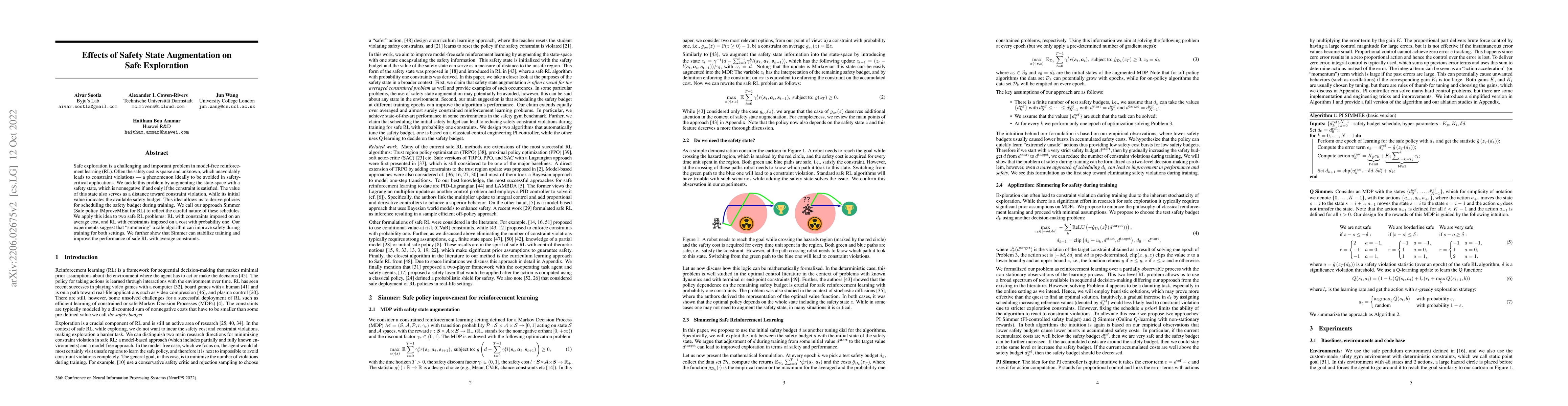 Thumbnail for Effects of Safety State Augmentation on Safe Exploration