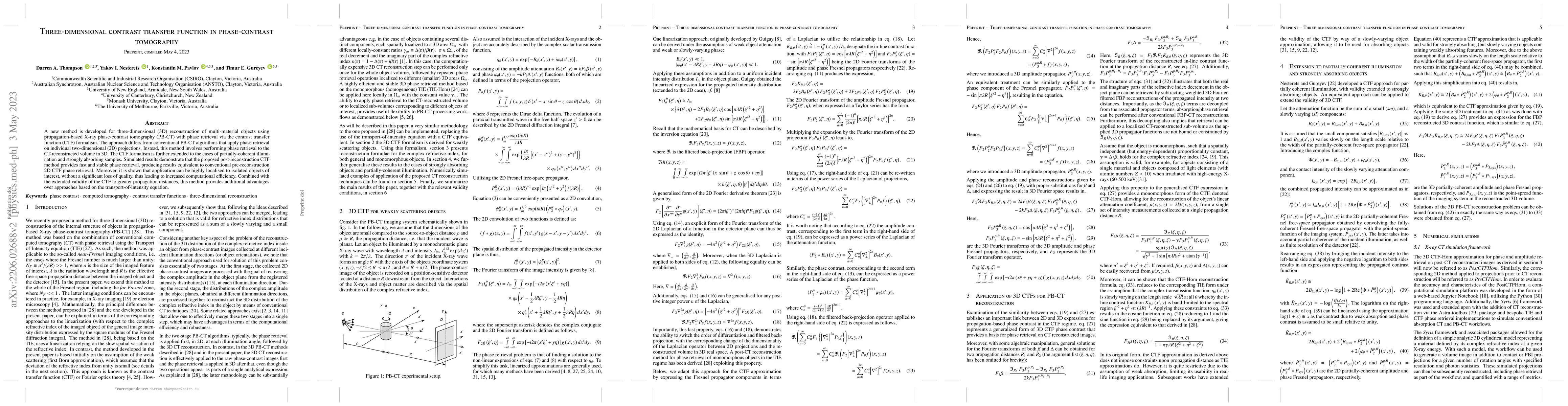 Thumbnail for Three-dimensional contrast transfer function in phase-contrast
  tomography