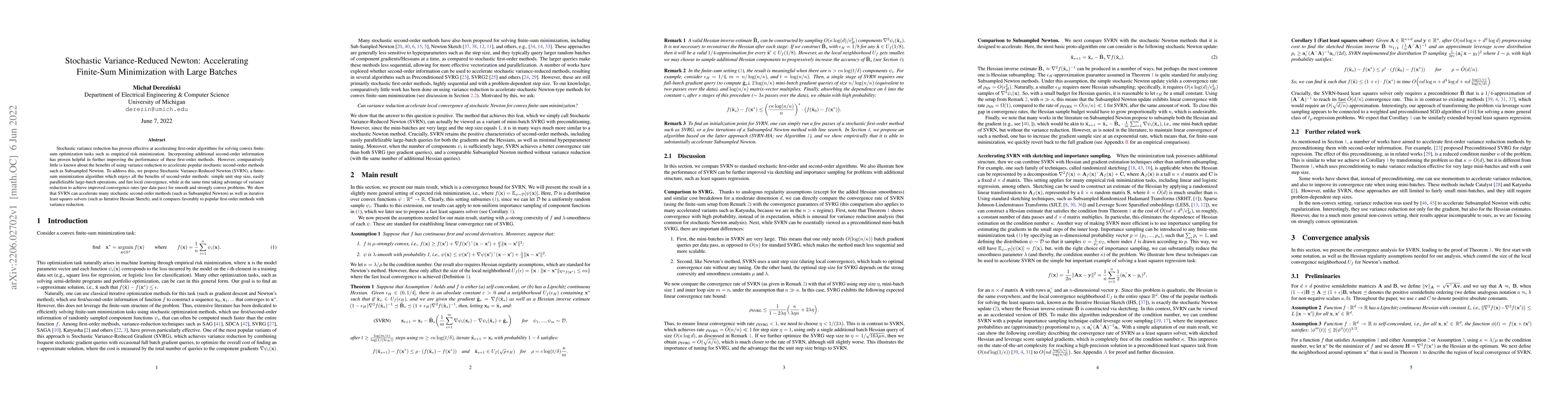 Thumbnail for Stochastic Variance-Reduced Newton: Accelerating Finite-Sum Minimization
  with Large Batches